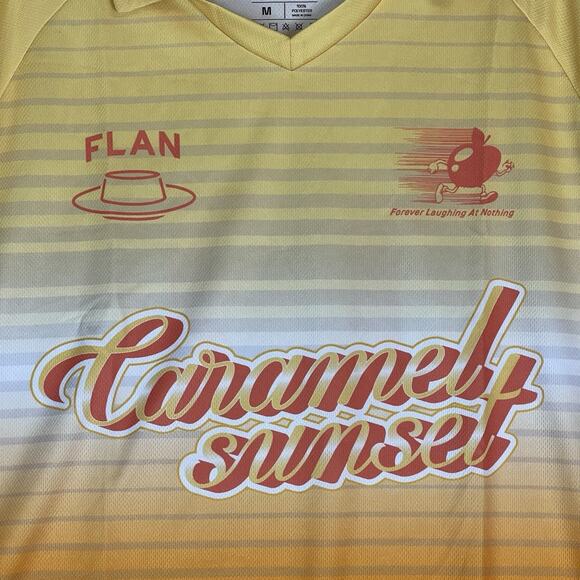 Flan Jersey Mens M Multicolor Caramel Sunset Graphic Performance Soccer Shirt‎ - Picture 3 of 10
